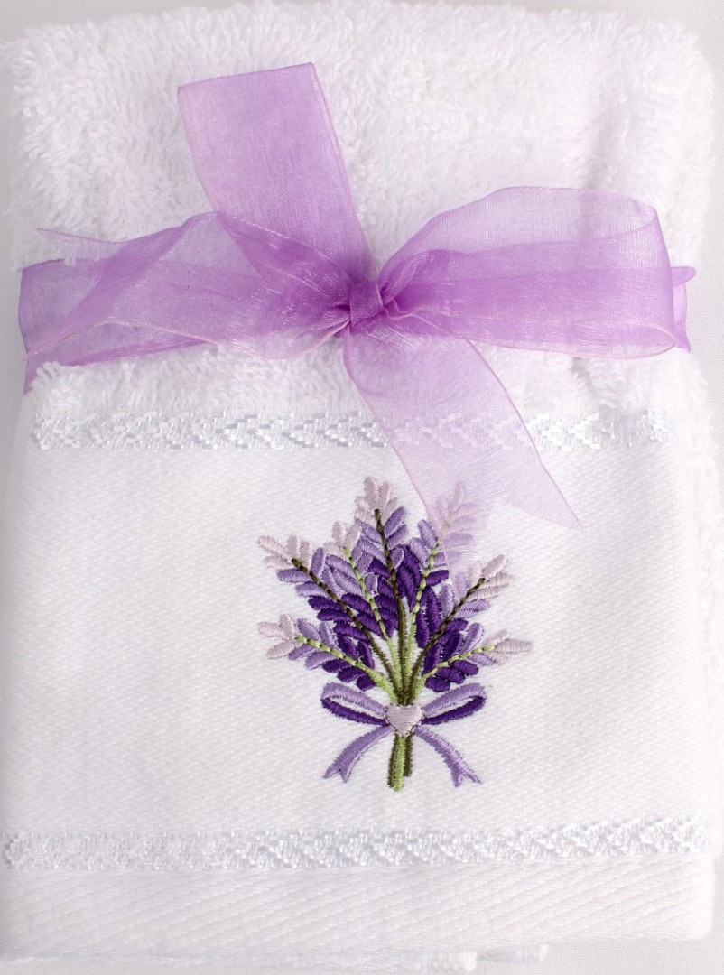 Matching Embroidered 2 facecloth gift set - Lavender Code: FAC-LAV/2SET (NEXT DELIVERY MARCH 2021) image 0